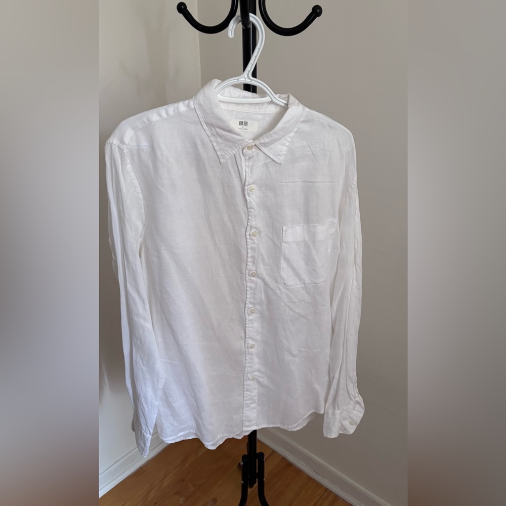 Uniqlo Unisex Linen White Shirt
